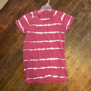 Pink and white tie dye lululemon T-shirt